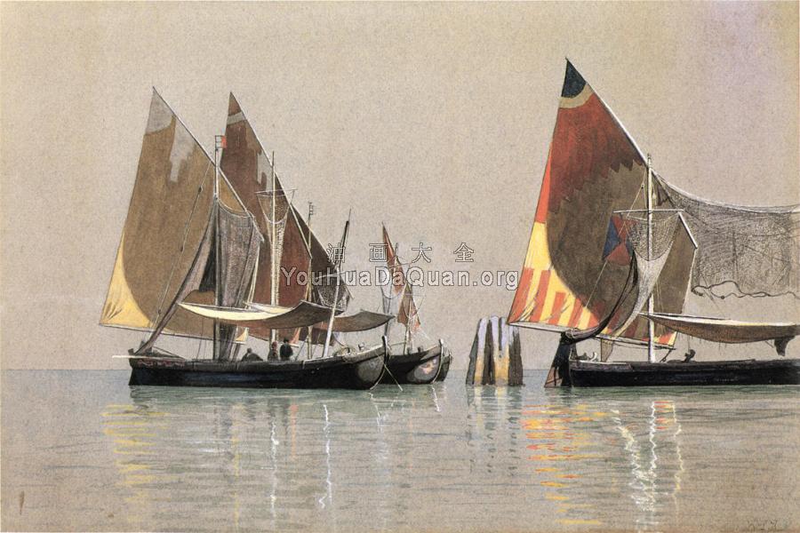 Italian Boats Venice - 威廉·斯坦利·哈兹尔廷